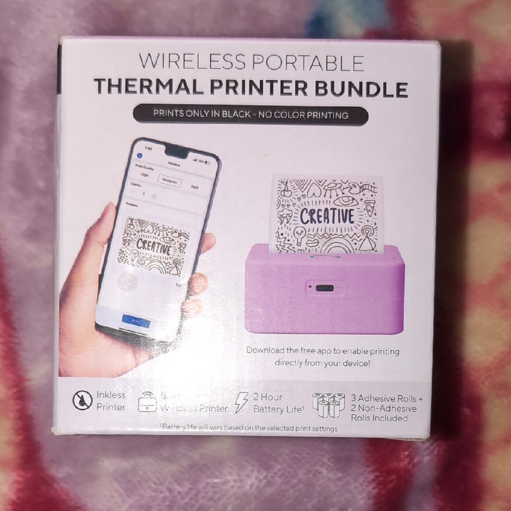 Portable Wireless Thermal Printer - Pink